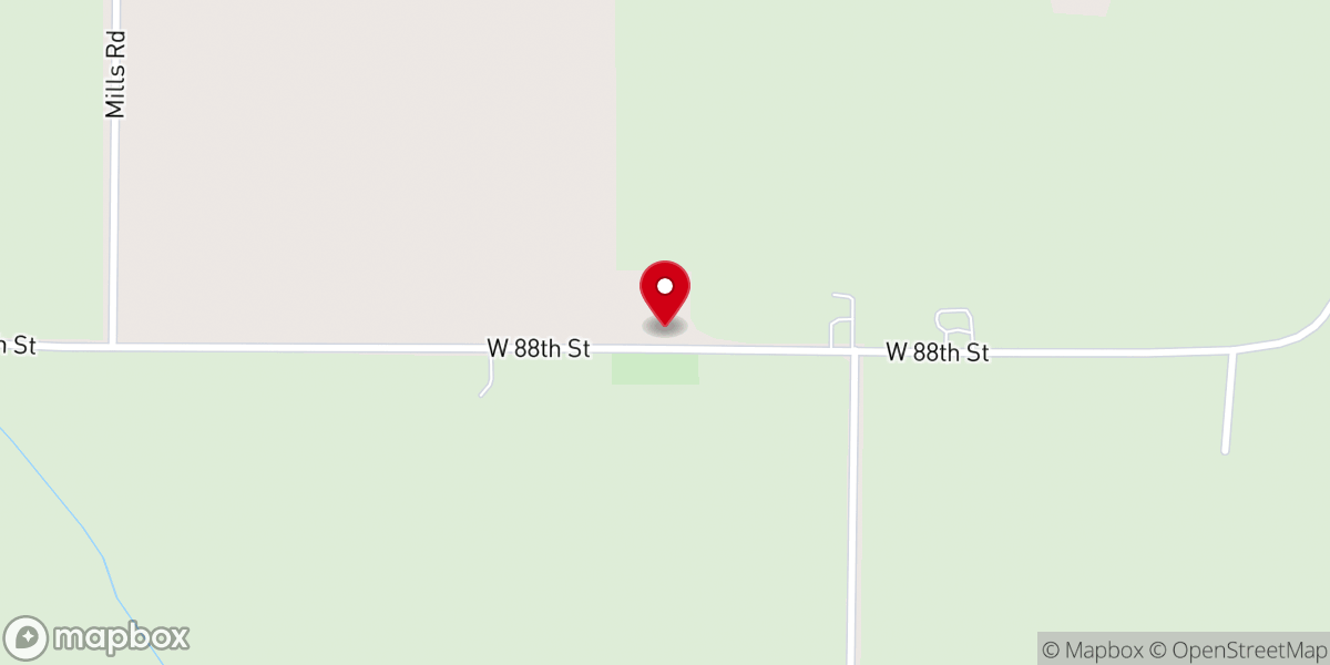 Map showing location of Union Baptist Church of Orrick