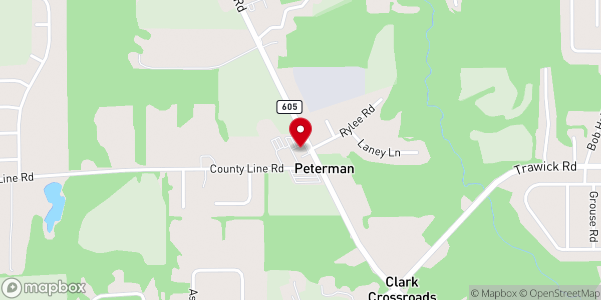 Map showing location of Mount. Gilead Baptist Church