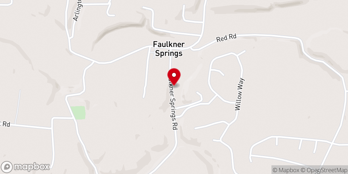 Map showing location of Faulkners Chapel United Methodist Church
