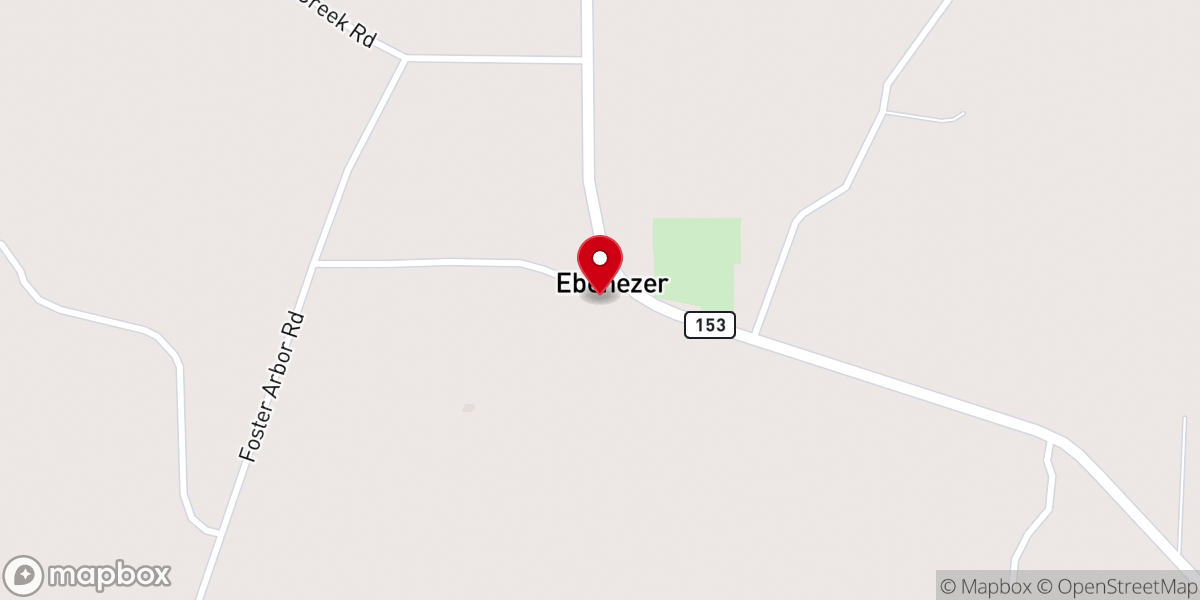 Map showing location of New Ebenezer Baptist Church