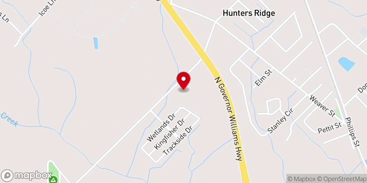 Map showing location of Victory Baptist Church