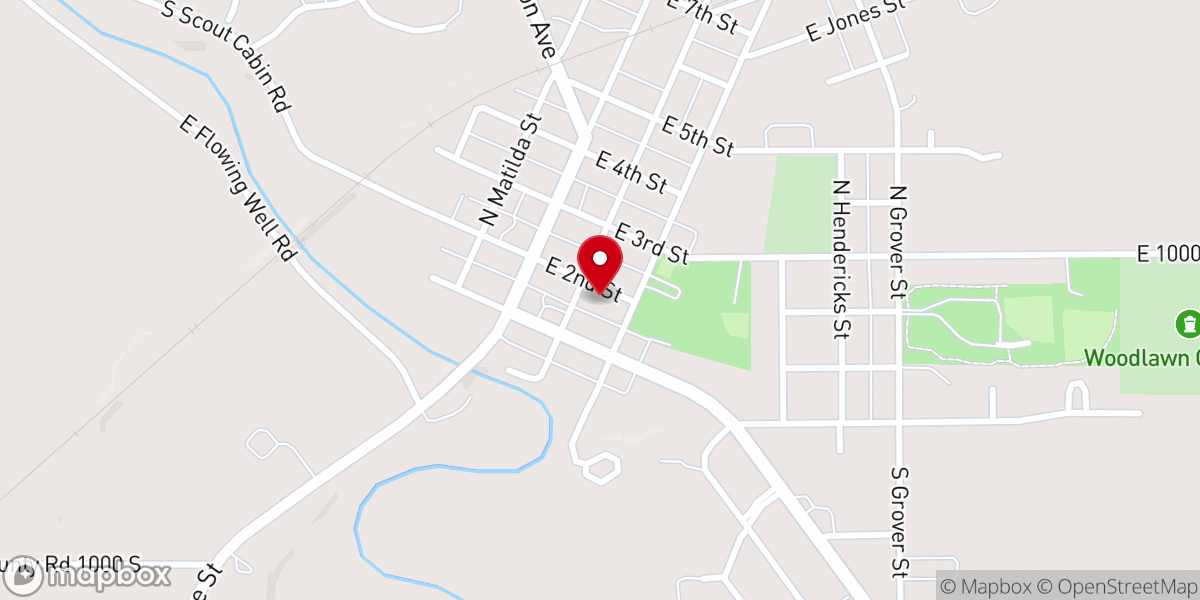 Map showing location of First Christian Church of Warren