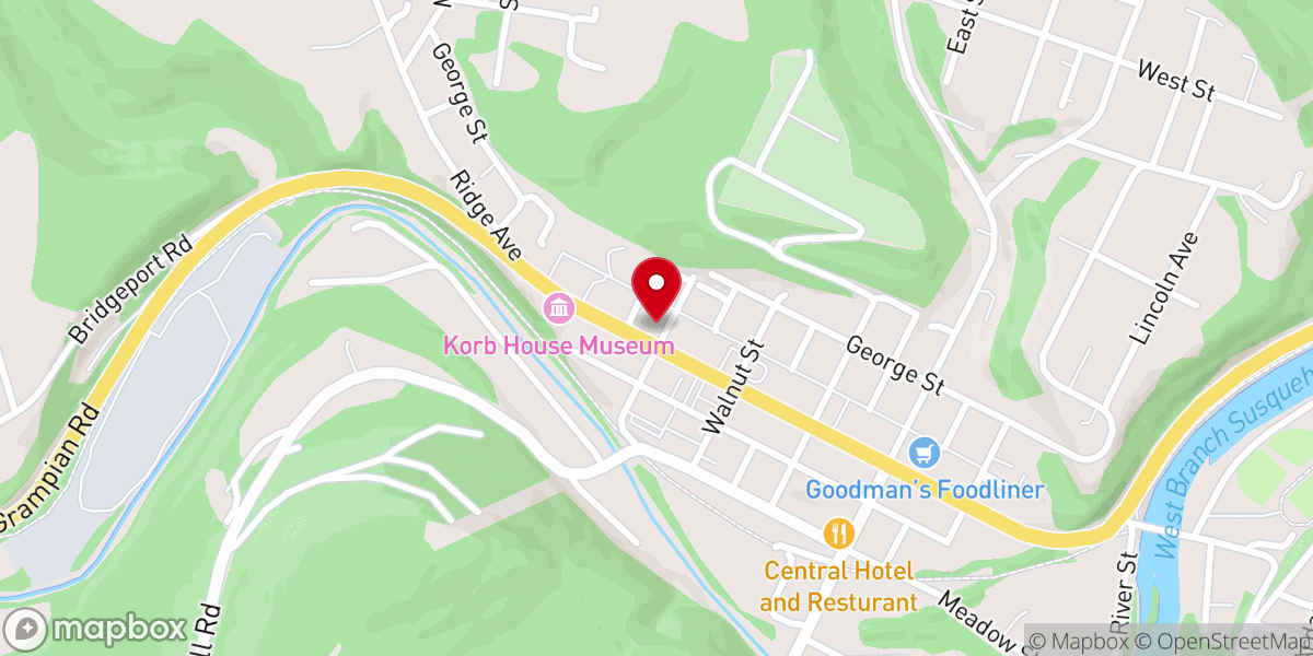Map showing location of Grace Lutheran Church