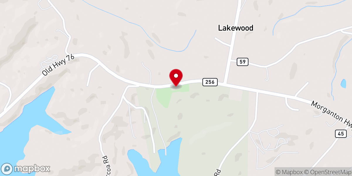 Map showing location of Toccoa Church
