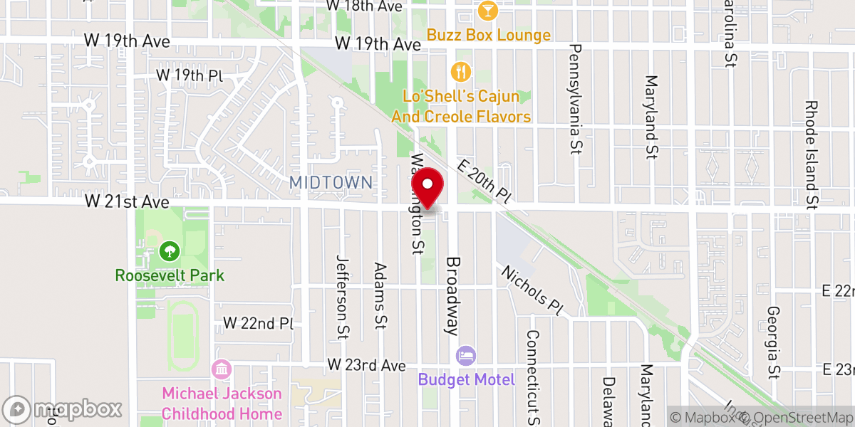 Map showing location of Washington Street Church of God