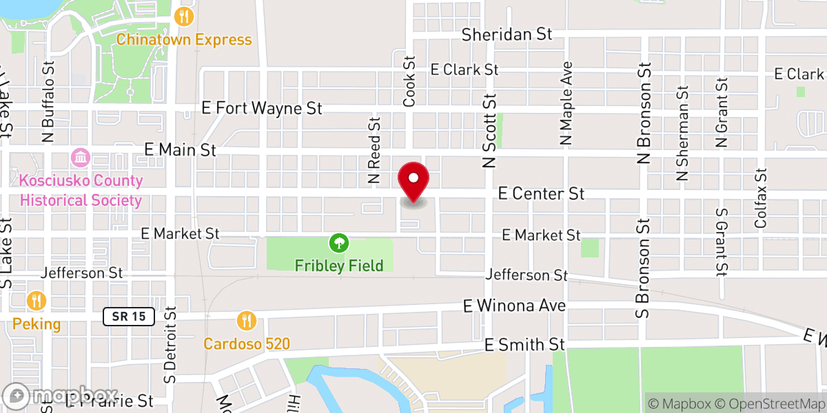Map showing location of Trinity United Methodist Church