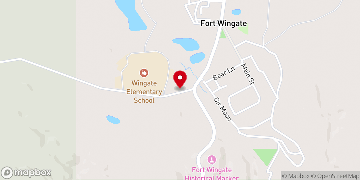 Map showing location of Wingate Baptist Church