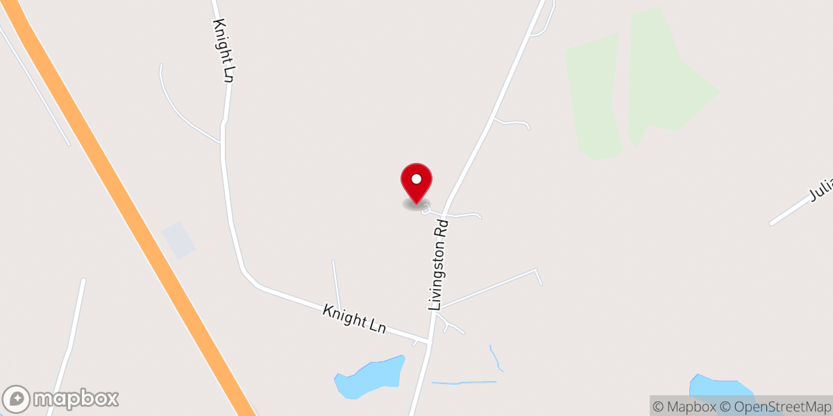Map showing location of First Baptist Church of Sandy Run