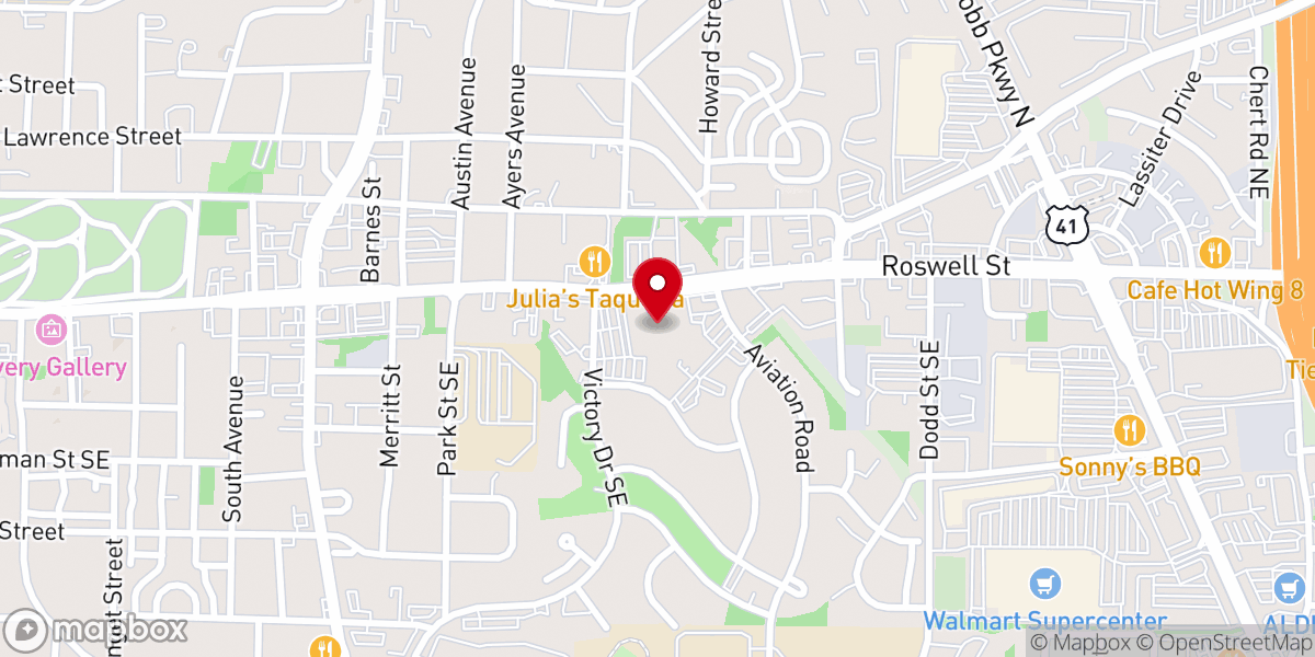 Map showing location of Church of the City - Atlanta