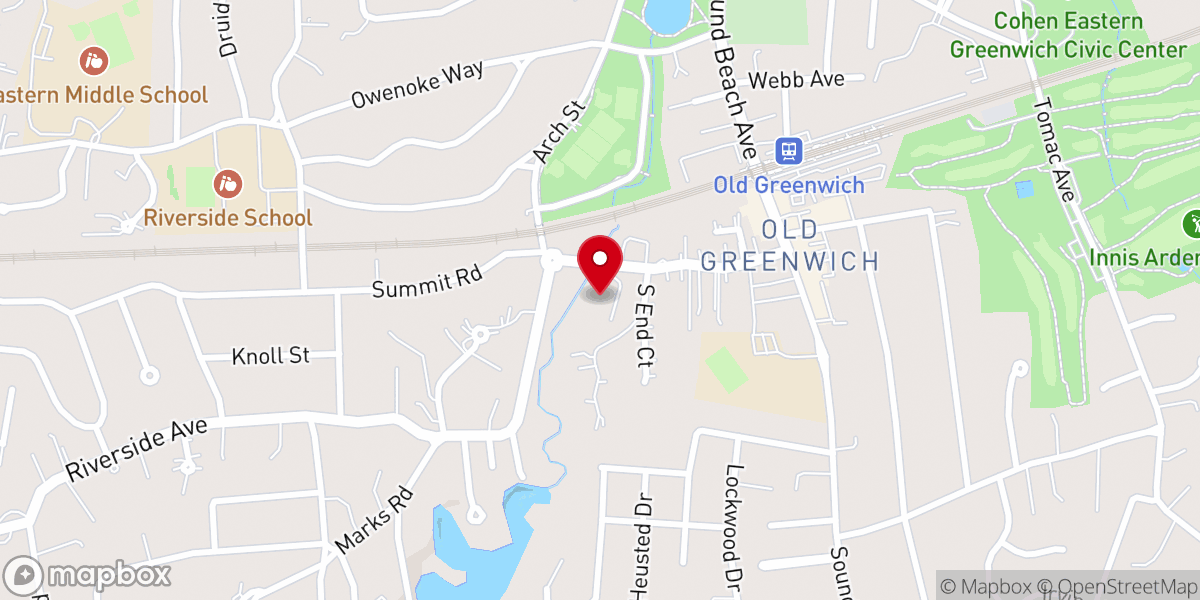 Map showing location of Greenwich Korean Church