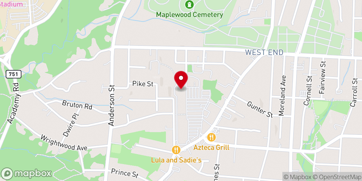 Map showing location of Oak Church