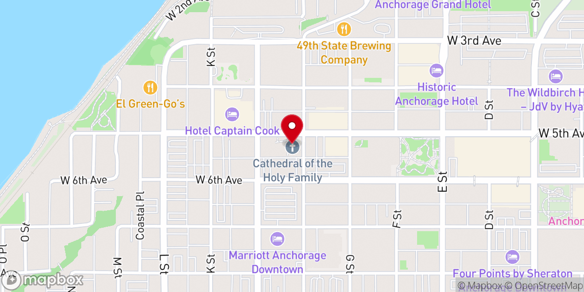 Map showing location of Holy Family Catholic Church