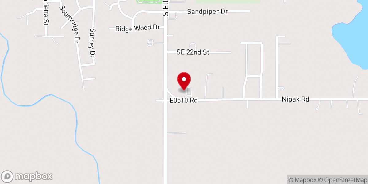 Map showing location of Life Fellowship Church