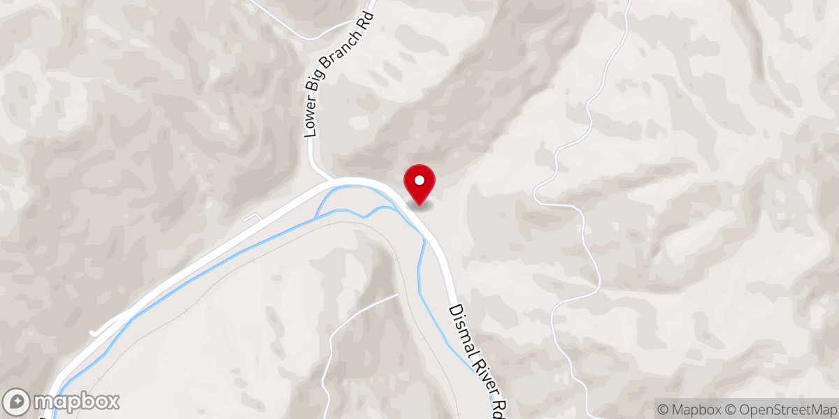Map showing location of Big Branch Church of Christ