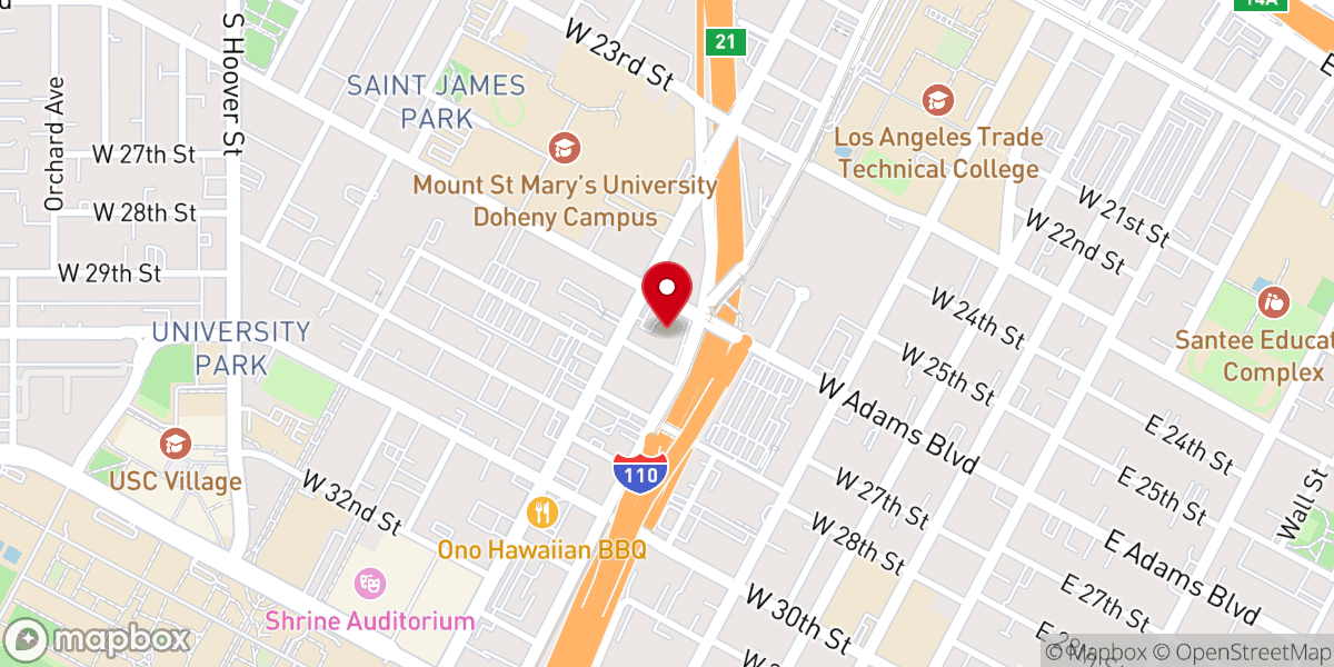 Map showing location of St John's Episcopal Cathedral