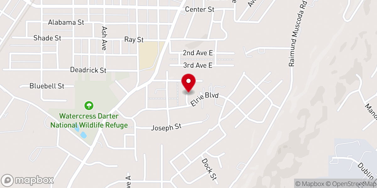 Map showing location of Raimund Heights Baptist Church