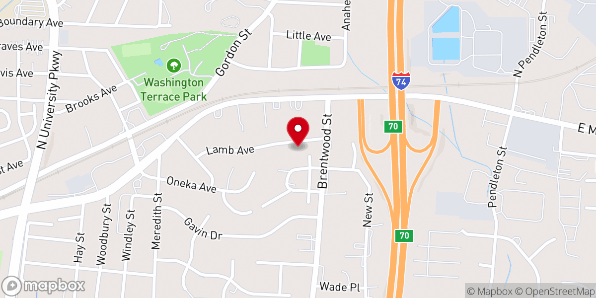 Map showing location of Union Baptist Church, Jamestown - High Point, NC