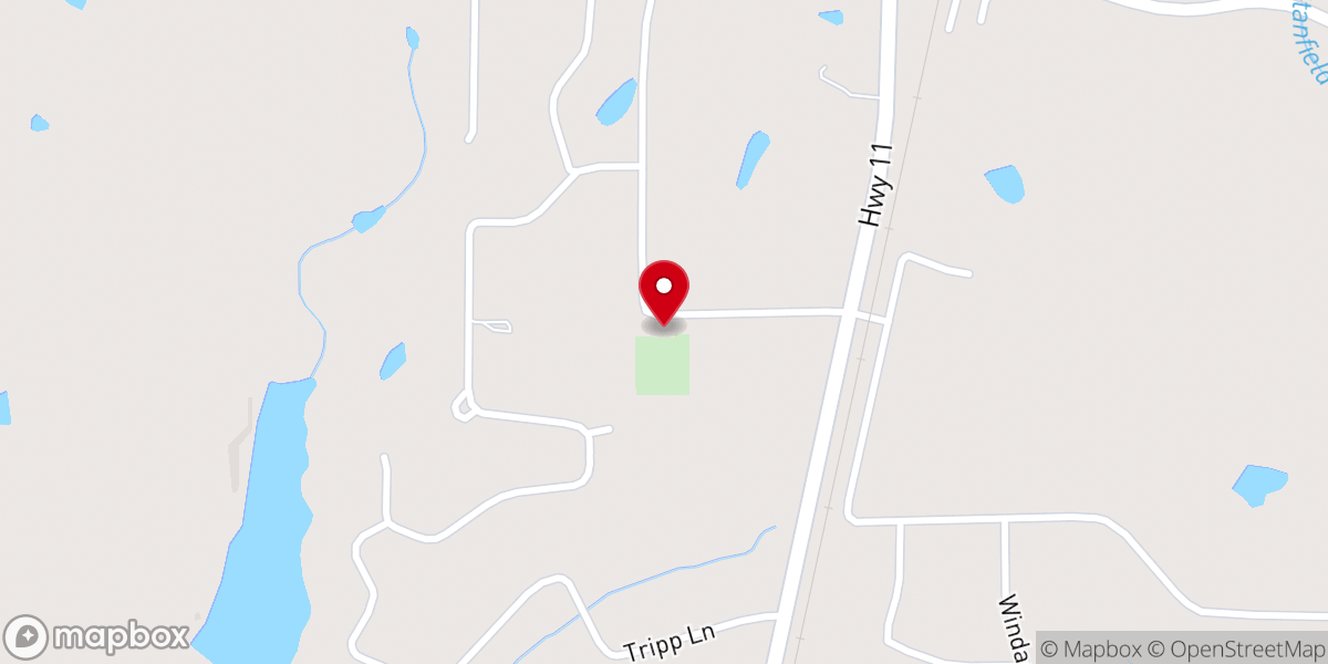 Map showing location of First Baptist Church of McNeill