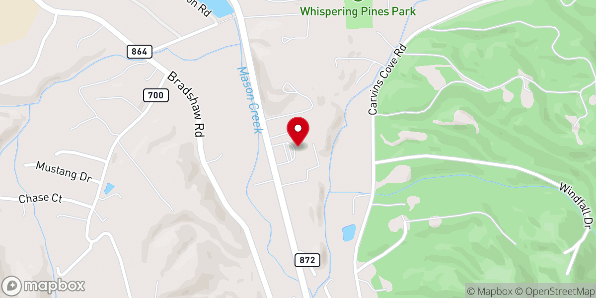 Map showing location of Mountain Pass Baptist Church