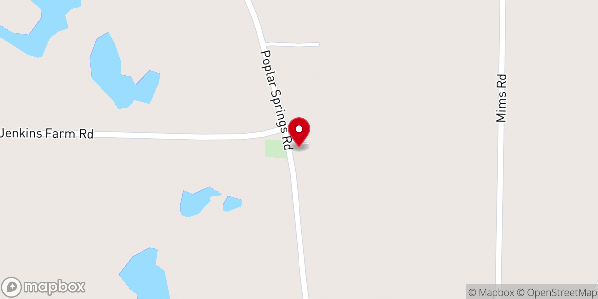 Map showing location of New Poplar Spring Baptist Church