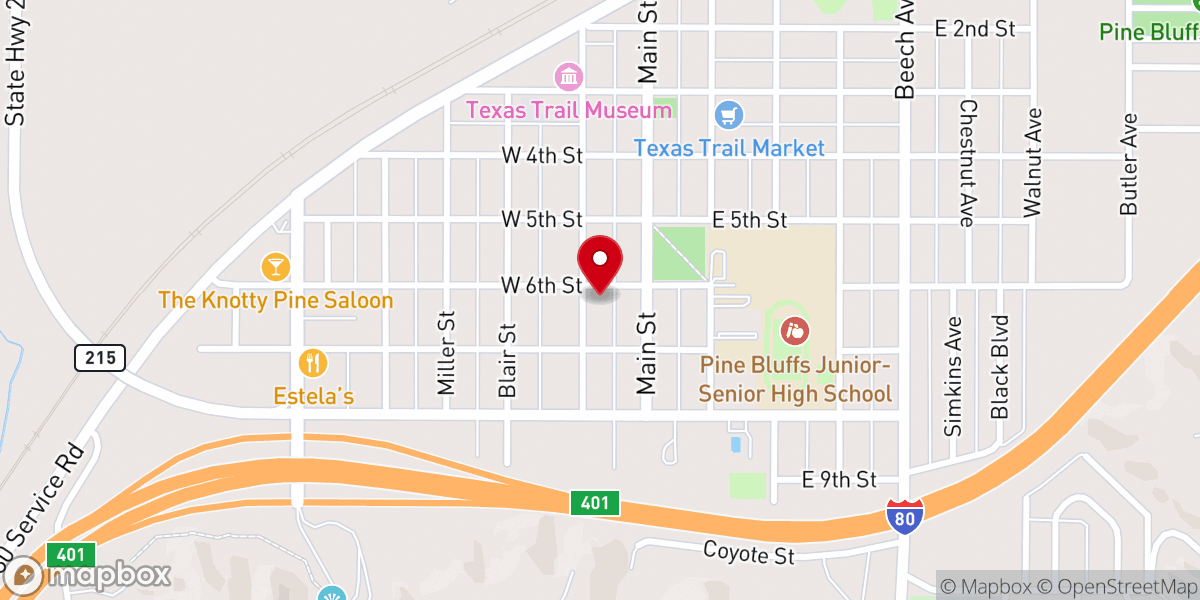 Map showing location of United Methodist Parsonag