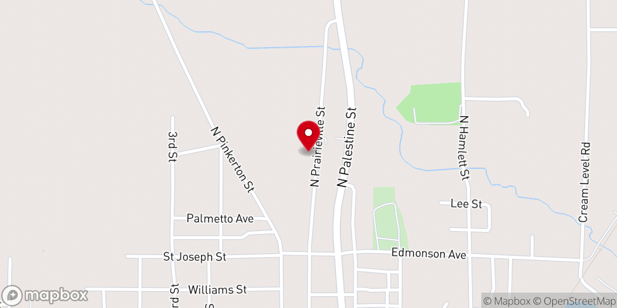 Map showing location of Mt Calvary Baptist Church