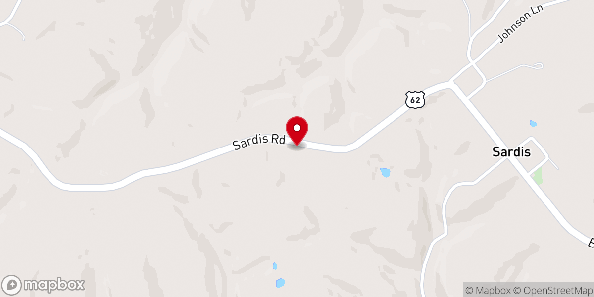 Map showing location of Sardis Assembly of God Church