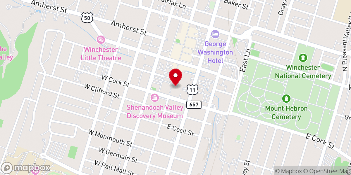 Map showing location of First Presbyterian Church Sanctuary