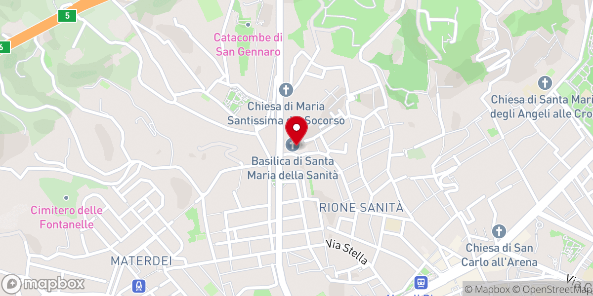 Map showing location of Basilica di Santa Maria della Sanità