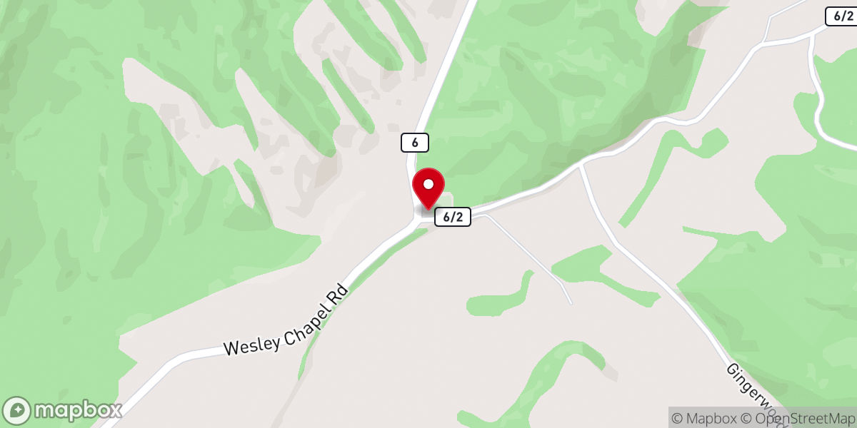 Map showing location of Wesley Chapel