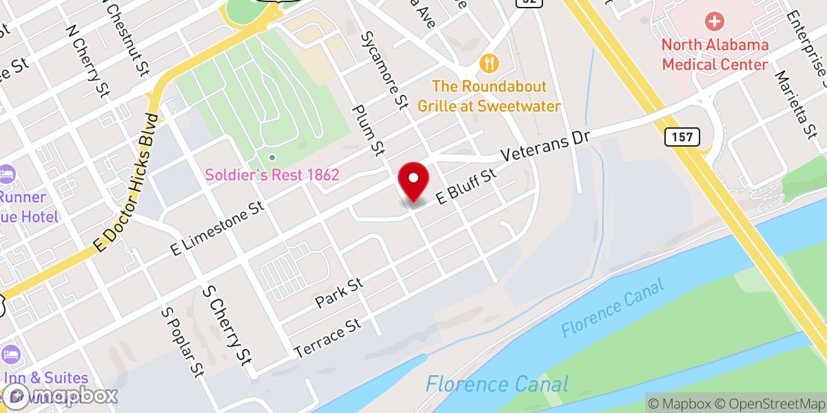 Map showing location of Oakdale United Methodist Church