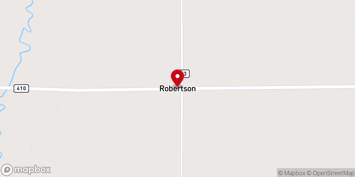 Map showing location of Robertson