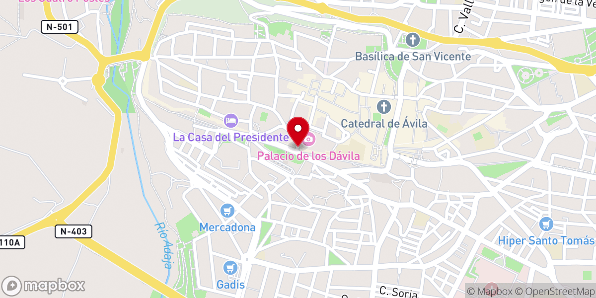 Map showing location of Puerta del Rastro