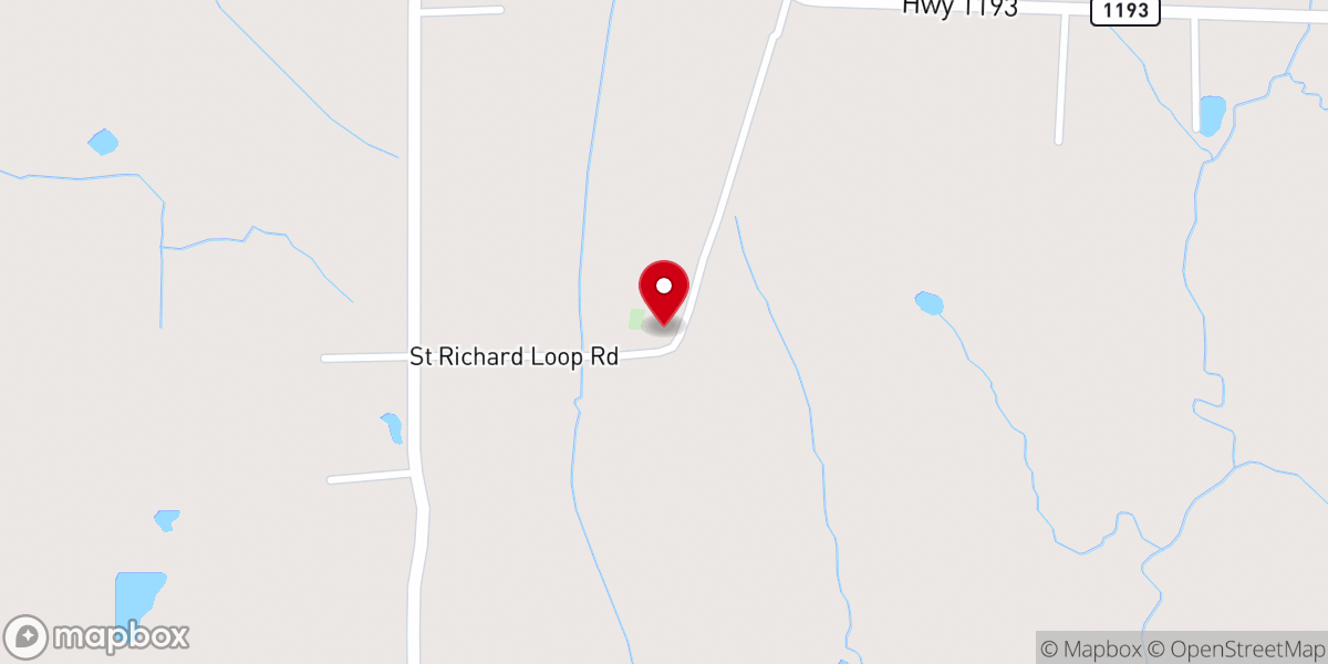 Map showing location of St Richard Chapel (Hickory Hill)