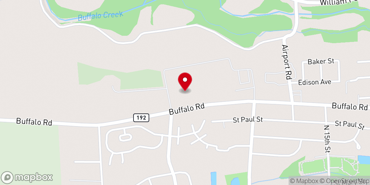 Map showing location of St John's United Church of Christ
