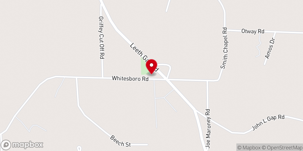 Map showing location of Whitesboro Baptist Church