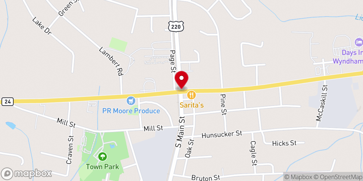 Map showing location of New Beginnings Baptist Church