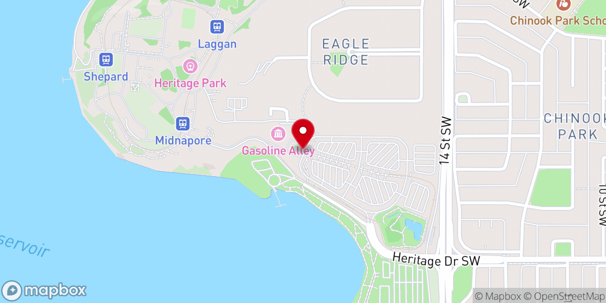 Map showing location of Heritage Park