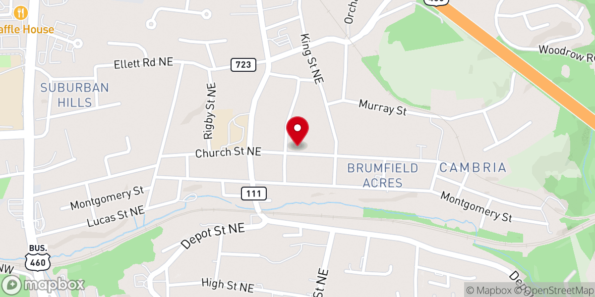 Map showing location of Saint Johns Methodist Church