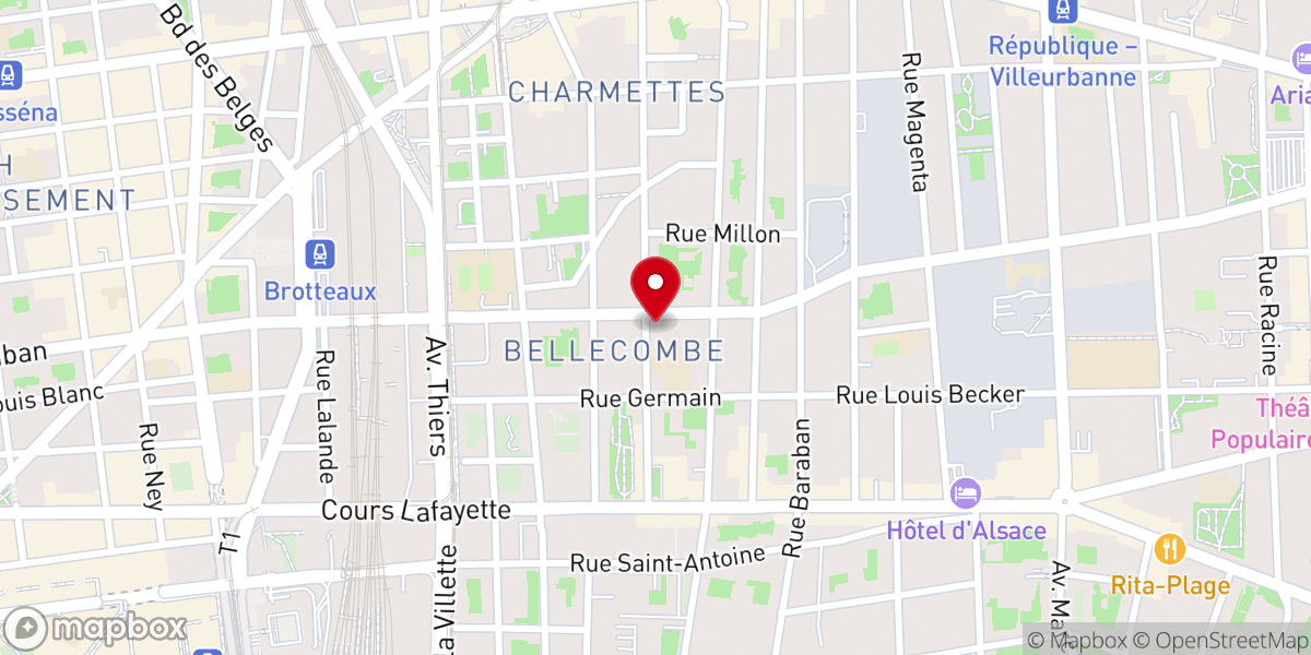Map showing location of Église Notre-Dame de Bellecombe à Lyon