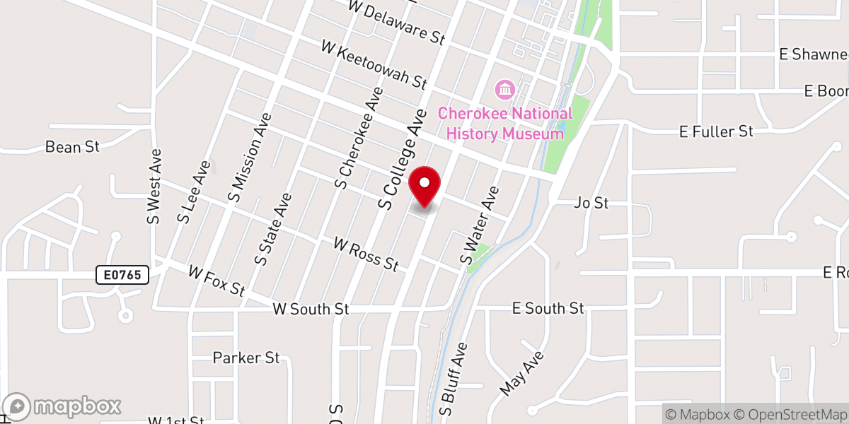 Map showing location of The Church @ Tahlequah
