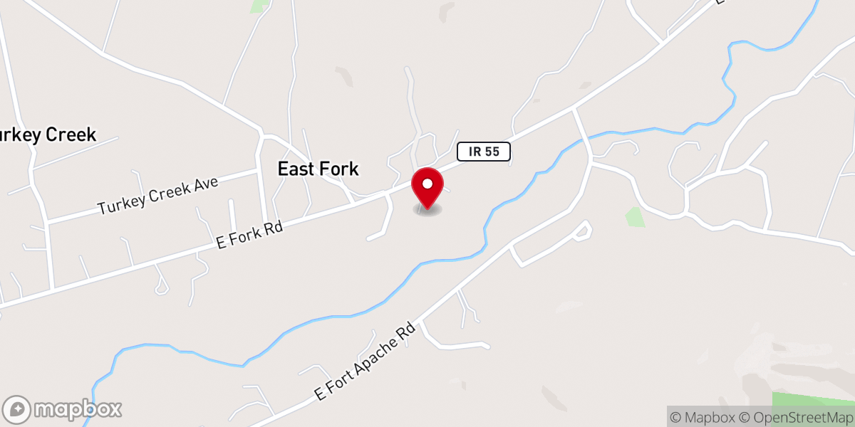 Map showing location of East Fork Grace Of God Church