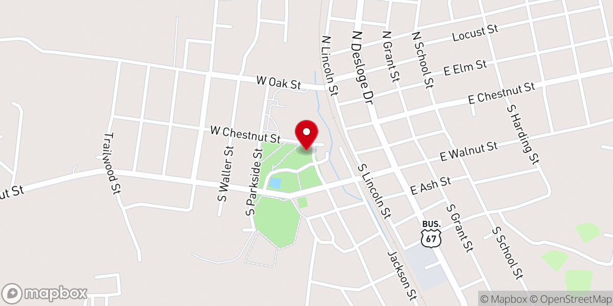 Map showing location of Desloge First Church of God
