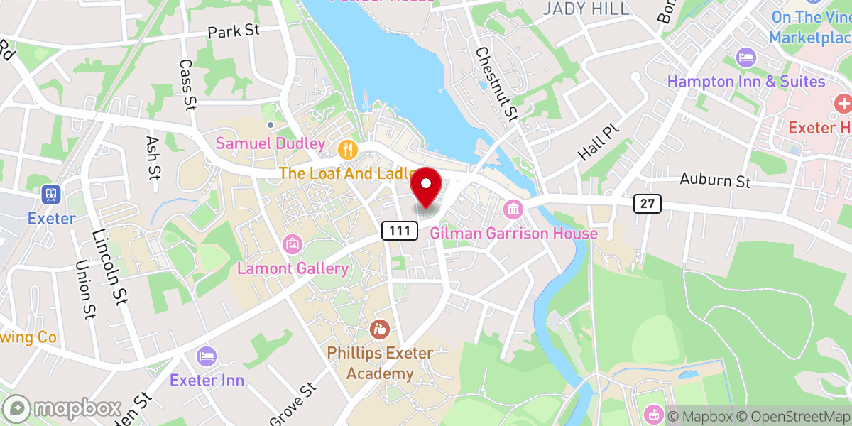 Map showing location of Congregational Church in Exeter