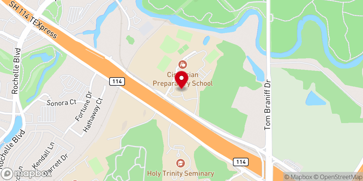 Map showing location of Our Lady of Dallas Cistercian Abbey