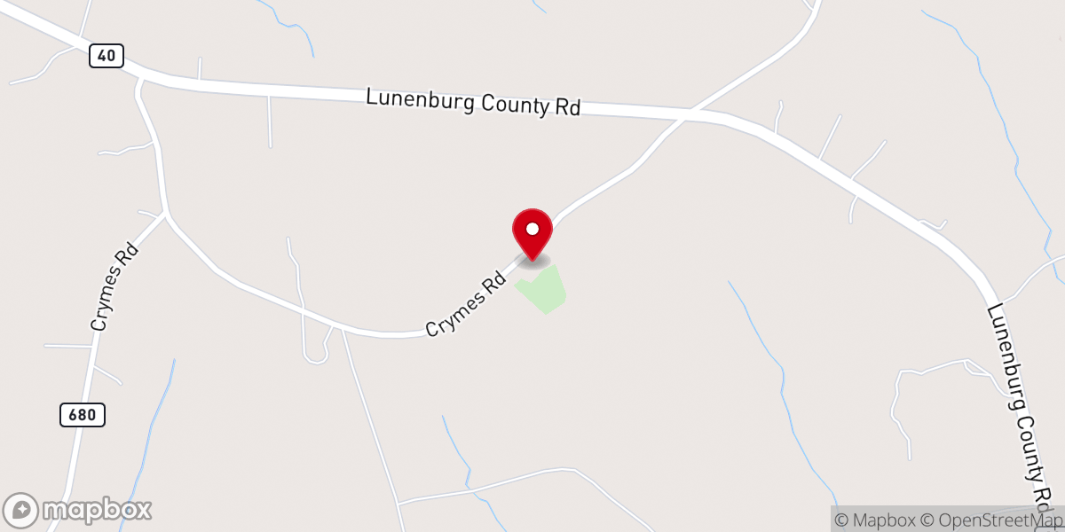 Map showing location of Tussekiah Baptist Church