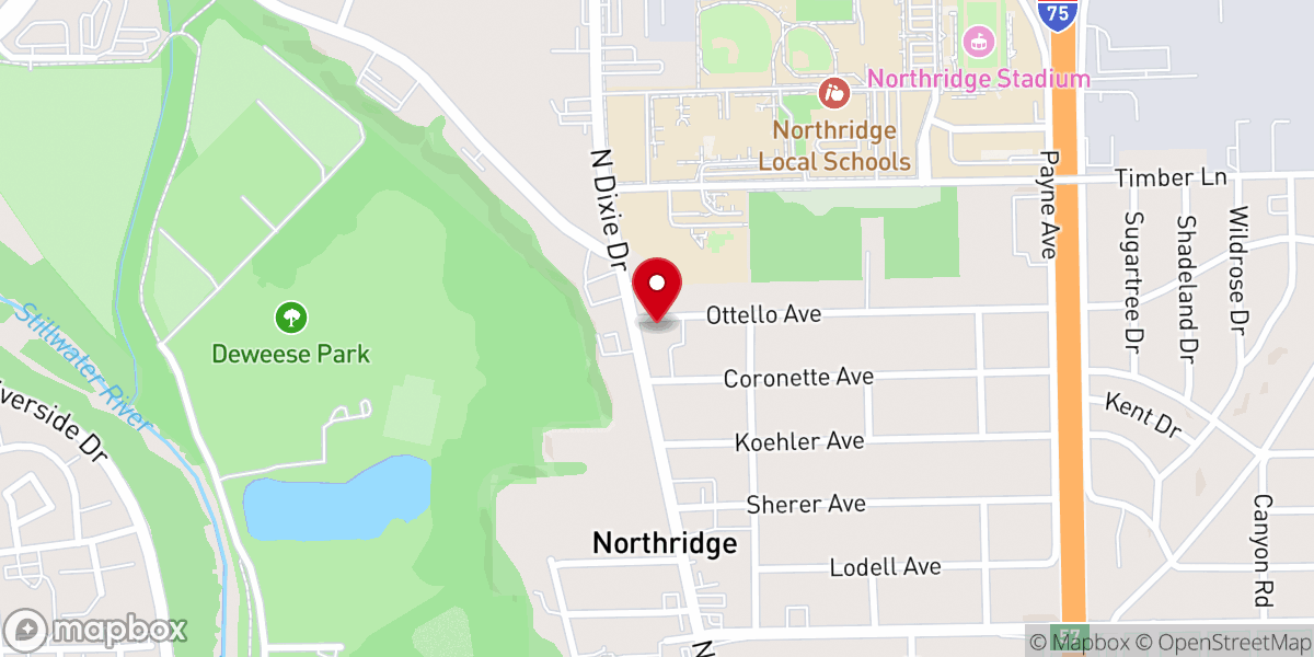 Map showing location of New City Church Dayton