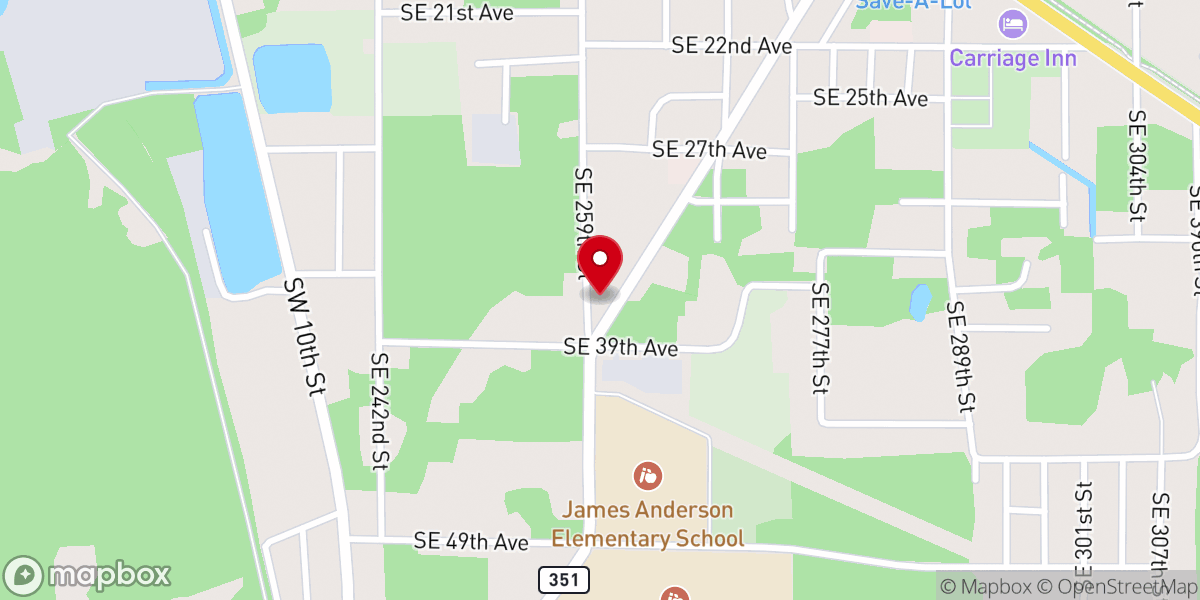 Map showing location of Central Baptist Church