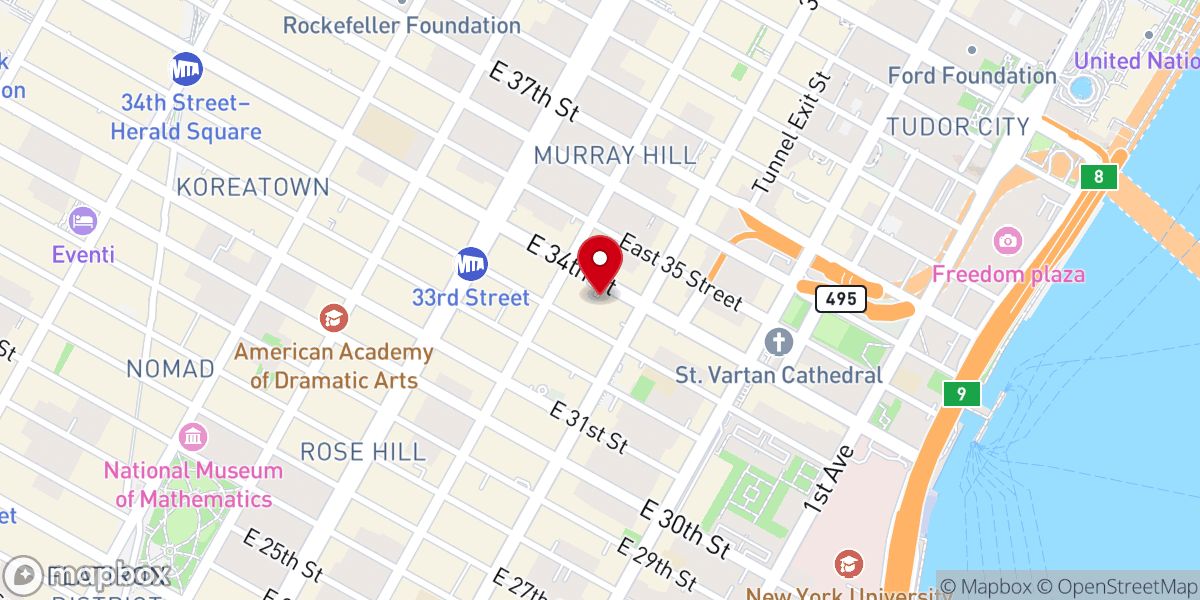 Map showing location of Armenian Evangelical Church