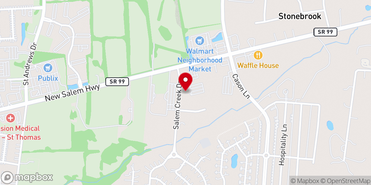 Map showing location of Salem Creek church of Christ, Murfreesboro, TN